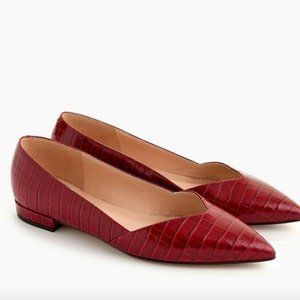 JCREW Pointed D'Orsay Flats in Leather NIB